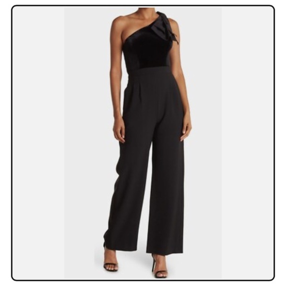NWT Eliza J Black One-Shoulder Jumpsuit SIZE 6 - Picture 3 of 3